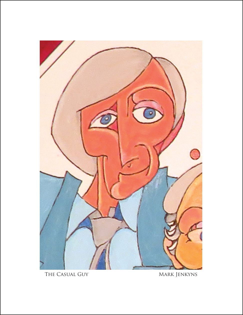 THE CASUAL GUY | Image  4.75”x6.75”/ White frame 8.75”x 10.75”