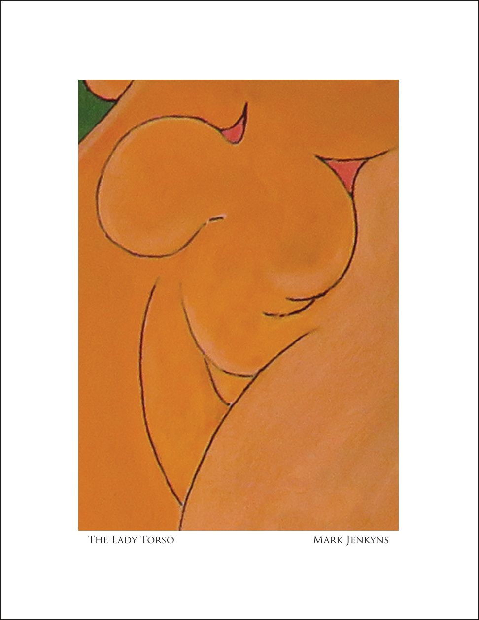 LADY TORSO | Image  4.75”x6.75”/ White frame 8.75”x 10.75”