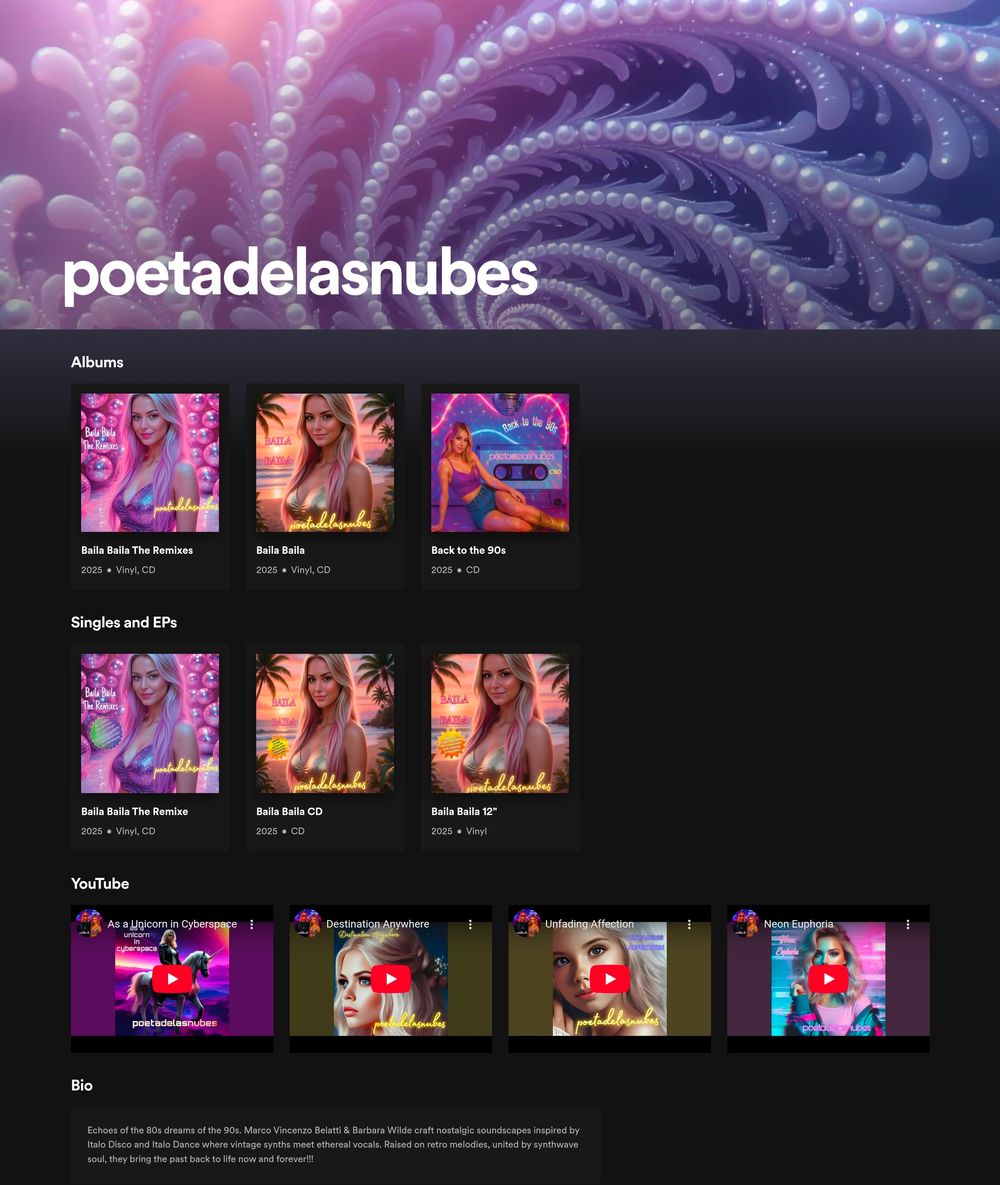 poetadelasnubes elasticstage CD Vinyl 80s synthwave Italo Disco