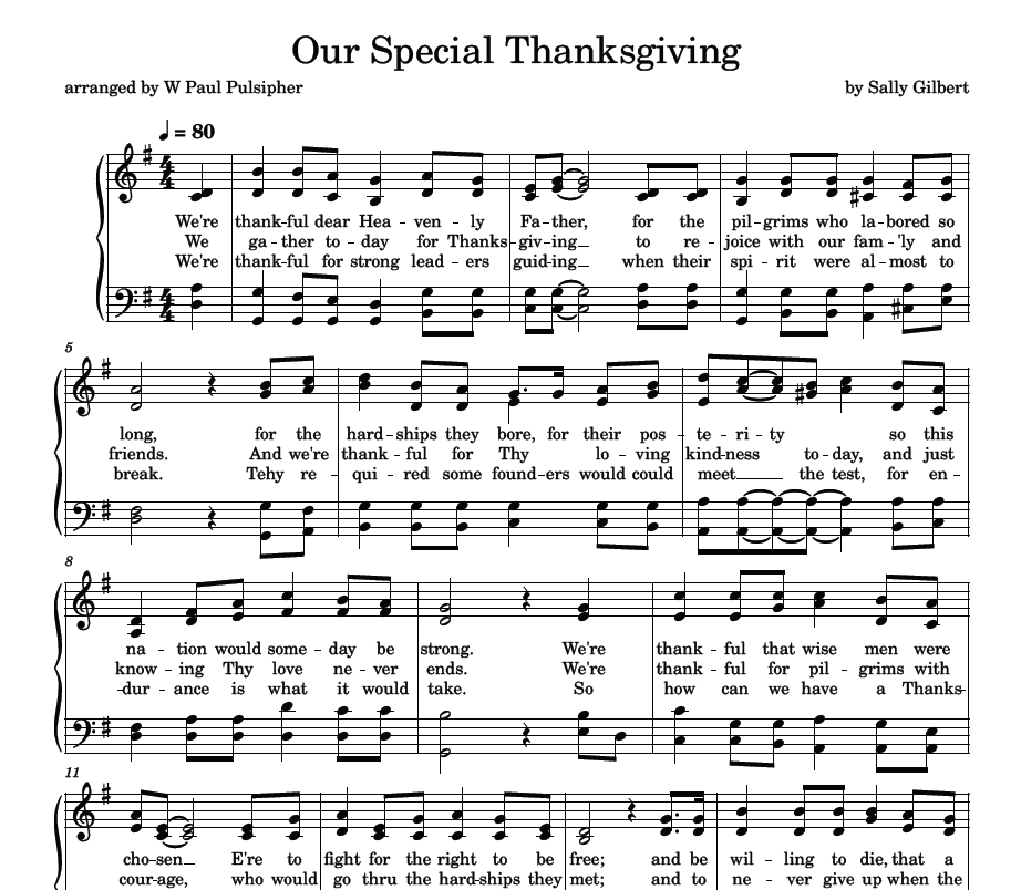 Our Special Thanksgiving - Sally Gilbert