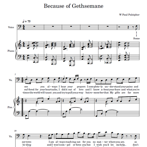 Because of Gethsemane