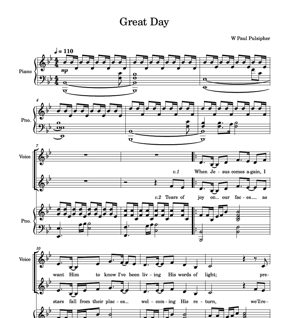 Great Day (As sung by Emma Beth)