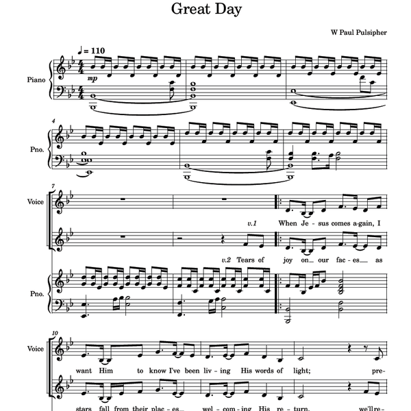 Great Day (As sung by Emma Beth)