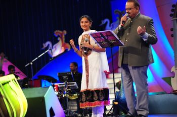 Singing a duet with the legendary singer Sri. S. P. Balasubrahmanyam for Swarabhishekam
