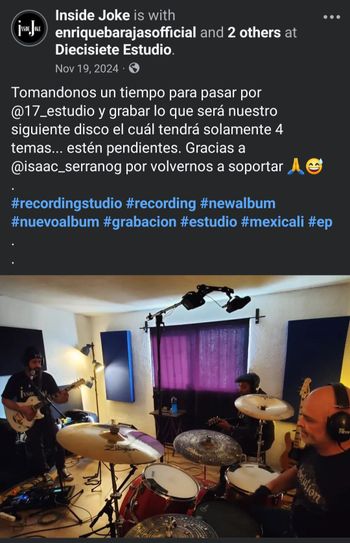 Inside Joke recording @Diecisiete Estudio Mexcali, BC 2024
