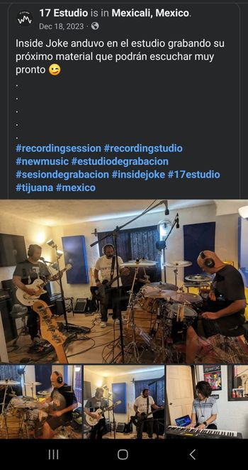 Inside Joke Recording @Diecisiete Estudio en Mexcali, BC 2023
