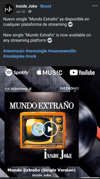 Promo del single Mundo Extraño
