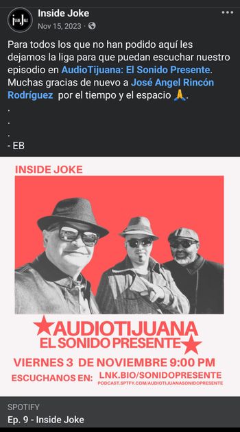 Primera entrevista a la banda en el podcast AudioTIjuana: El Sonido Presente

