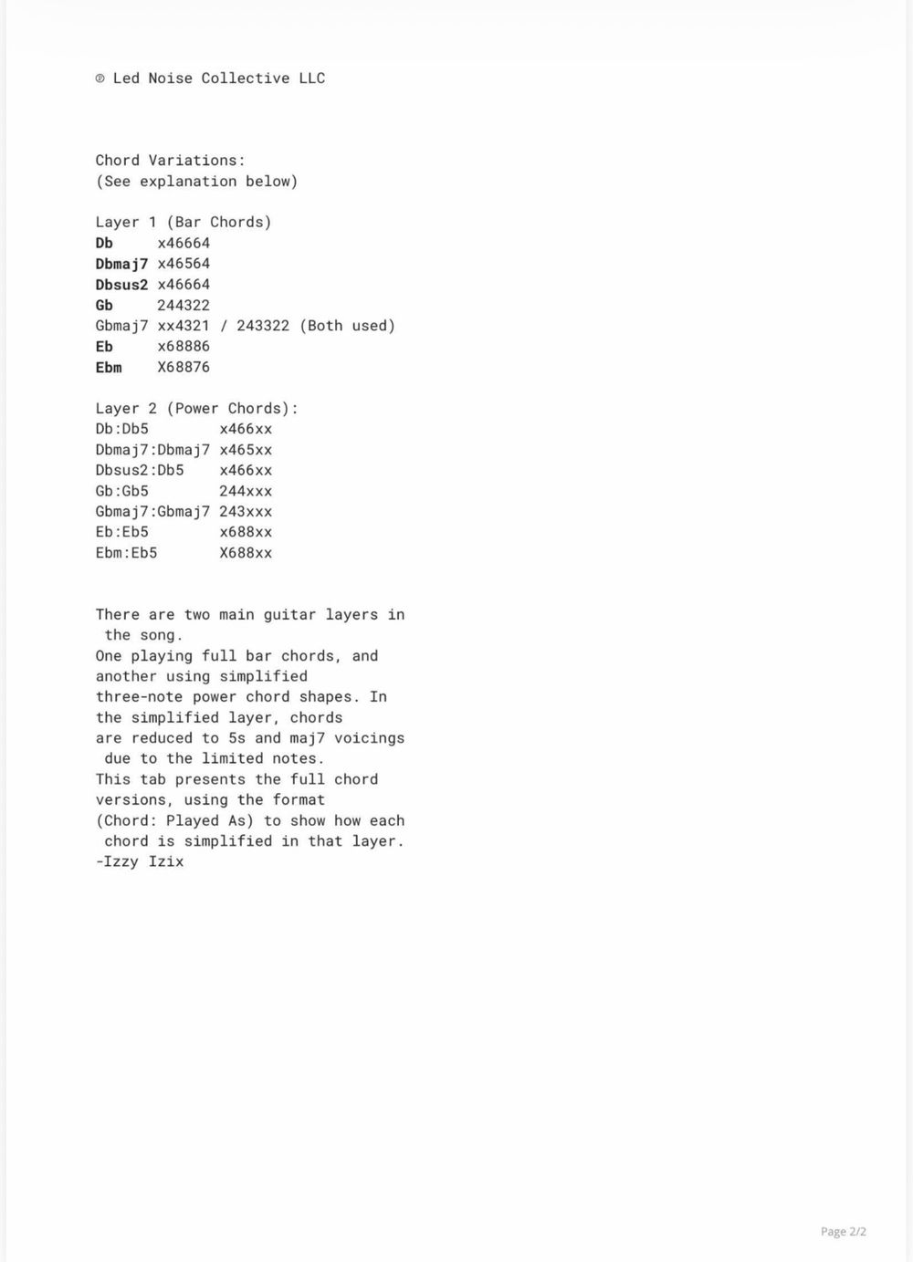 Chords to Lungs by Led