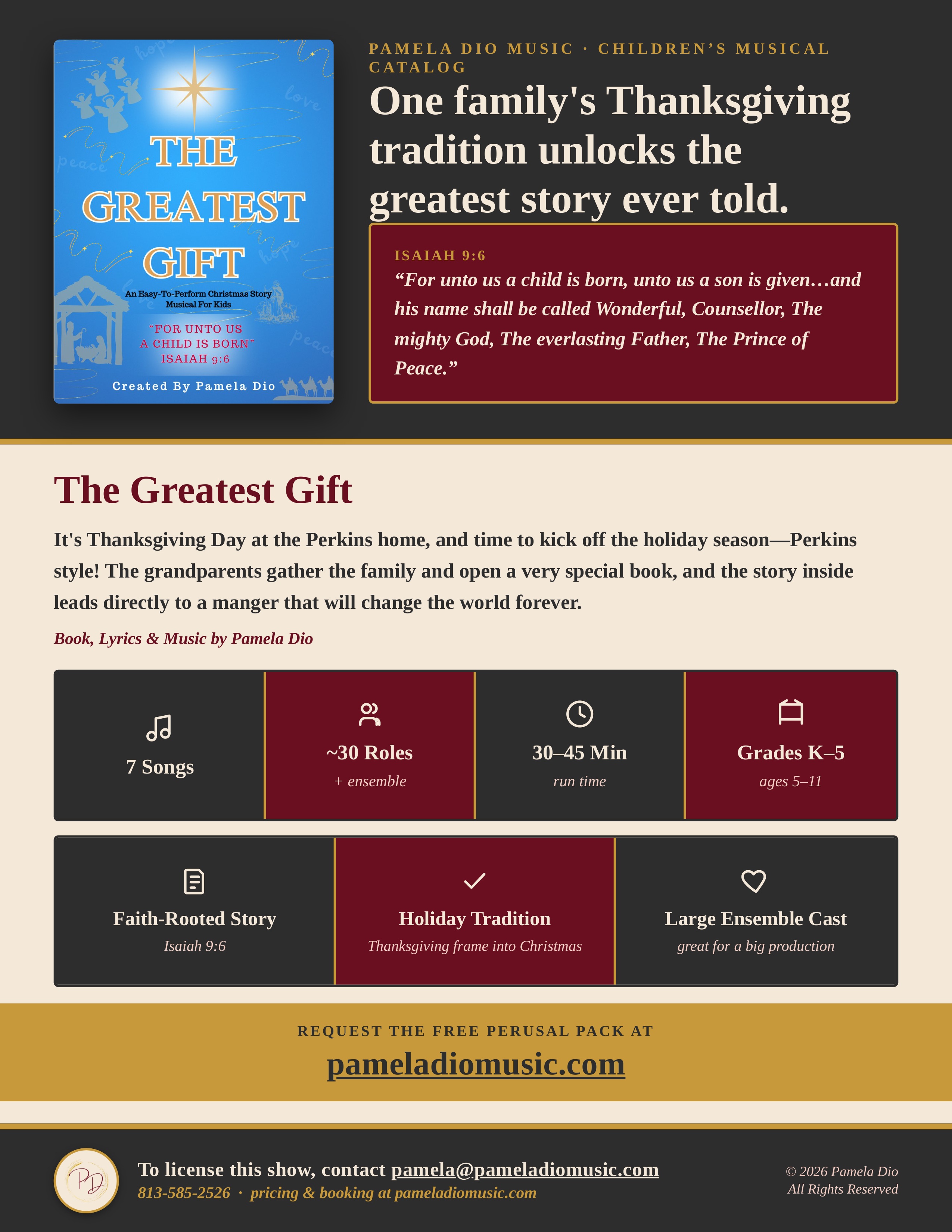 Pamela Dio The Greatest Gift one-sheet