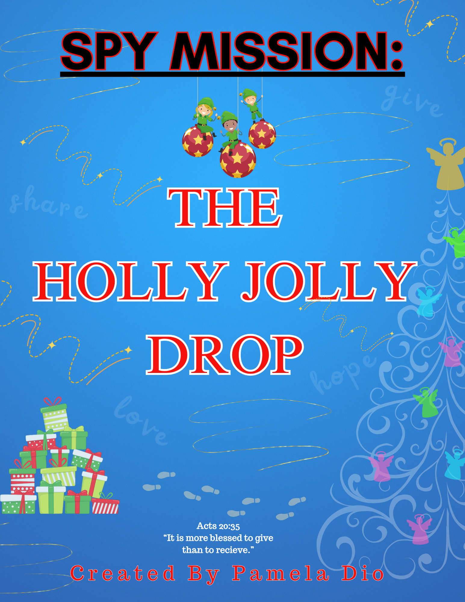 Spy Mission: The Holly Jolly Drop cover artwork by Pamela Dio