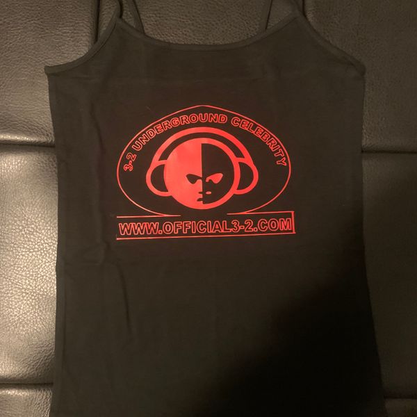 Spaghetti Strap Shirt Black/Red Letters