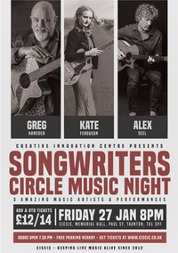 Songwriters Circle: Greg Hancock, Kate Ferguson & Alex Seel