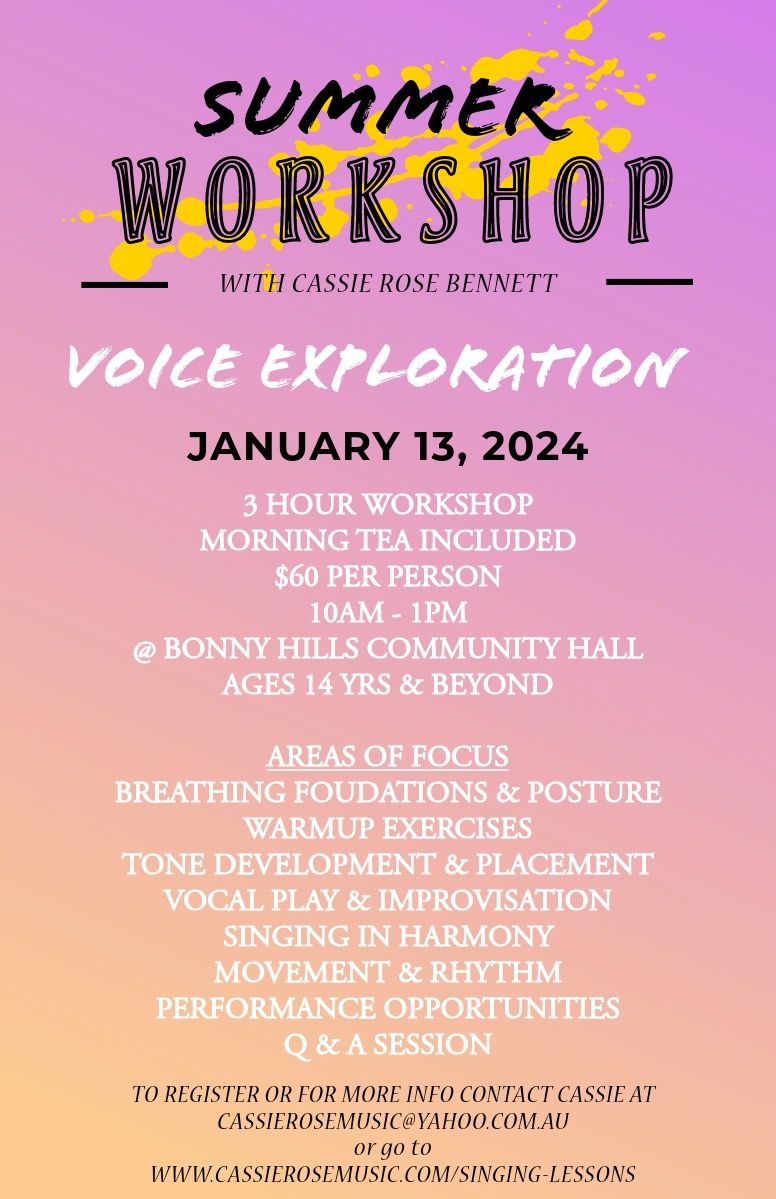 Voice Exploration Summer Workshop - 2023 Creative Kids Voucher