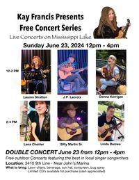Kay Francis Free Concert Singer Songwriters on the Lake (part 1&2 of 6 free concerts)