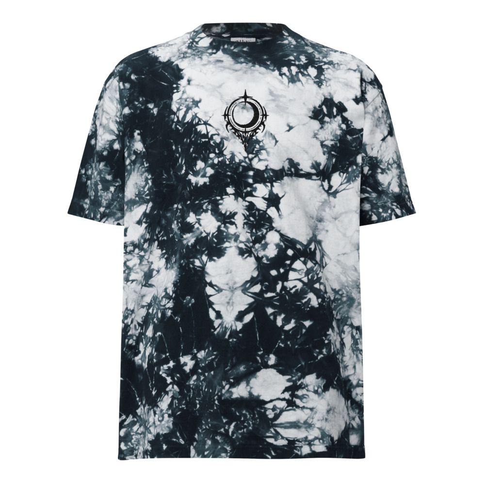 Night Chart Eclipse Crest Tee — Gothic Tie-Dye