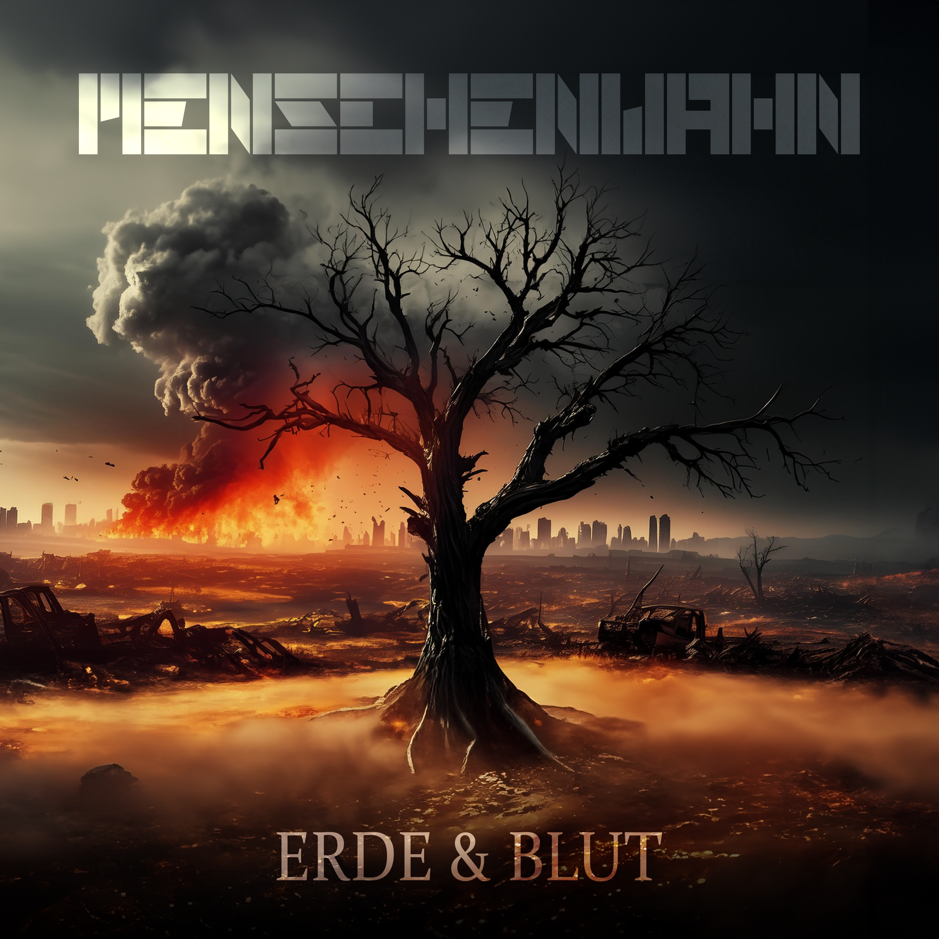 MENSCHENWAHN — Album Cover Erde Und Blut — Industrial Metal Soloprojekt.