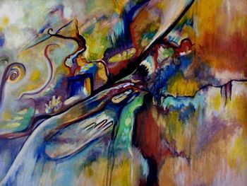 "Abstract #1" 24'' x 36'' Acrylic on hardboard Sold
