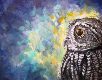 "Thoughts of a world beyond us" 24'' x 30'' Acrylic on Canvas Sold (Prints Available)
