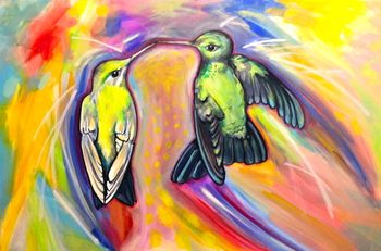 "The Kiss" 24" x 30" Acrylic on canvas Sold
