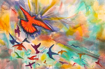 "Flight" 24" x 36" Acrylic on canvas Sold
