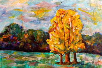 "Separate yet together" 24'' x 36'' Acrylic on canvas Sold
