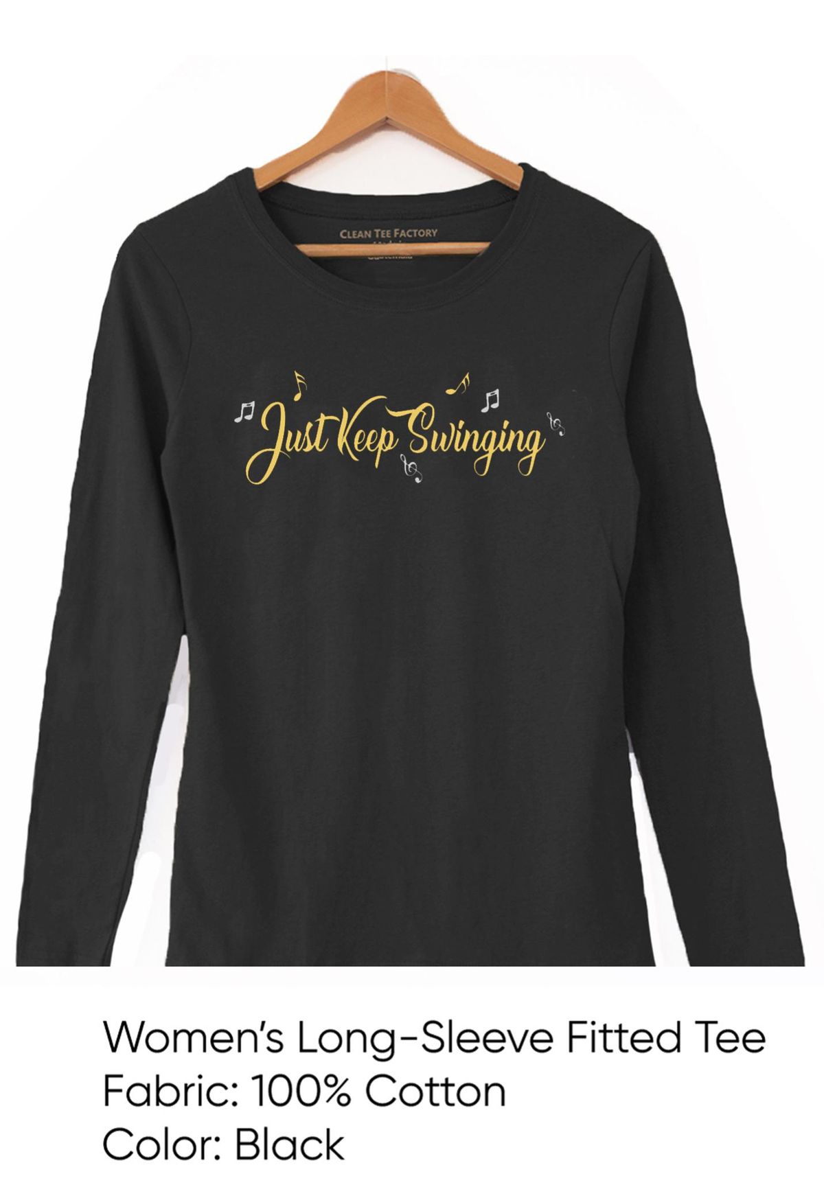 JazzStephane Music Entertainment Womens Long-Sleeve Fitted Tee-Shirt
