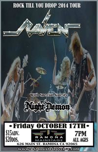 RAVEN's ExtermiNation America Tour 2014 with NIGHT DEMON