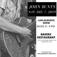 John Bunts - Solo Acoustic Show