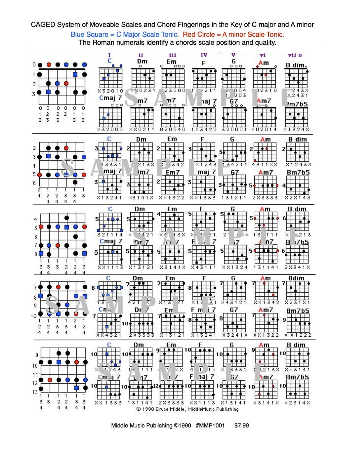 CAGED Chord and Scale System For The Guitar