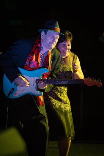 With Ronnie Earl at the Strand Theatre, Plattsburgh, NY - Photo by Laura Carbone
