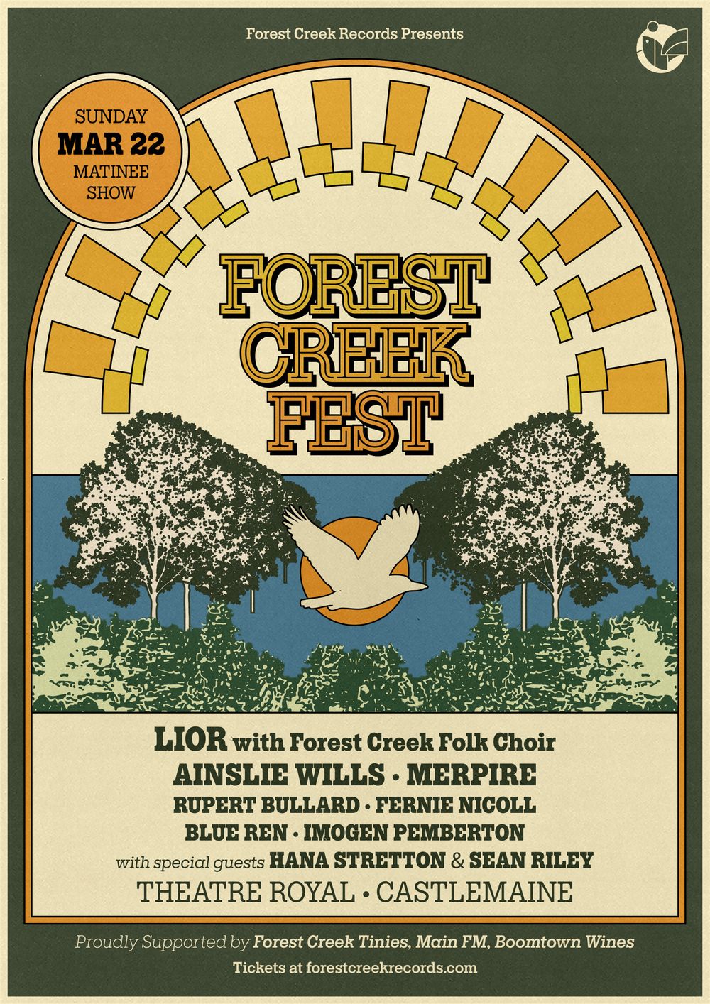 Celebrate Victoria’s finest singer-songwriters and a local folk choir at Forest Creek Fest – live music and storytelling at Castlemaine’s Theatre Royal. Forest Creek Records presents.