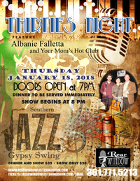 THIRTIES NIGHT at REAR WINDOW with ALBANIE and YOUR MOM'S HOT CLUB