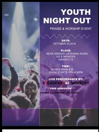 STEADFAST40 Ministry YOUTH NIGHT OUT Praise & Worship Event