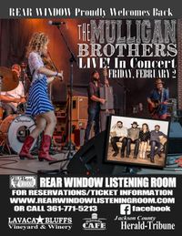 MULLIGAN BROTHERS LIVE! At the REAR WINDOW