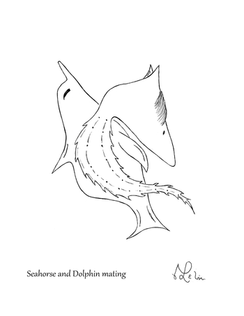 Seahorse and Dolphin mating
