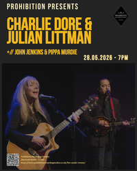 John Jenkins and Pippa Murdie - Prohibition Music Rooms (Supporting Charlie Dore & Julian Littman)  28th May 2026