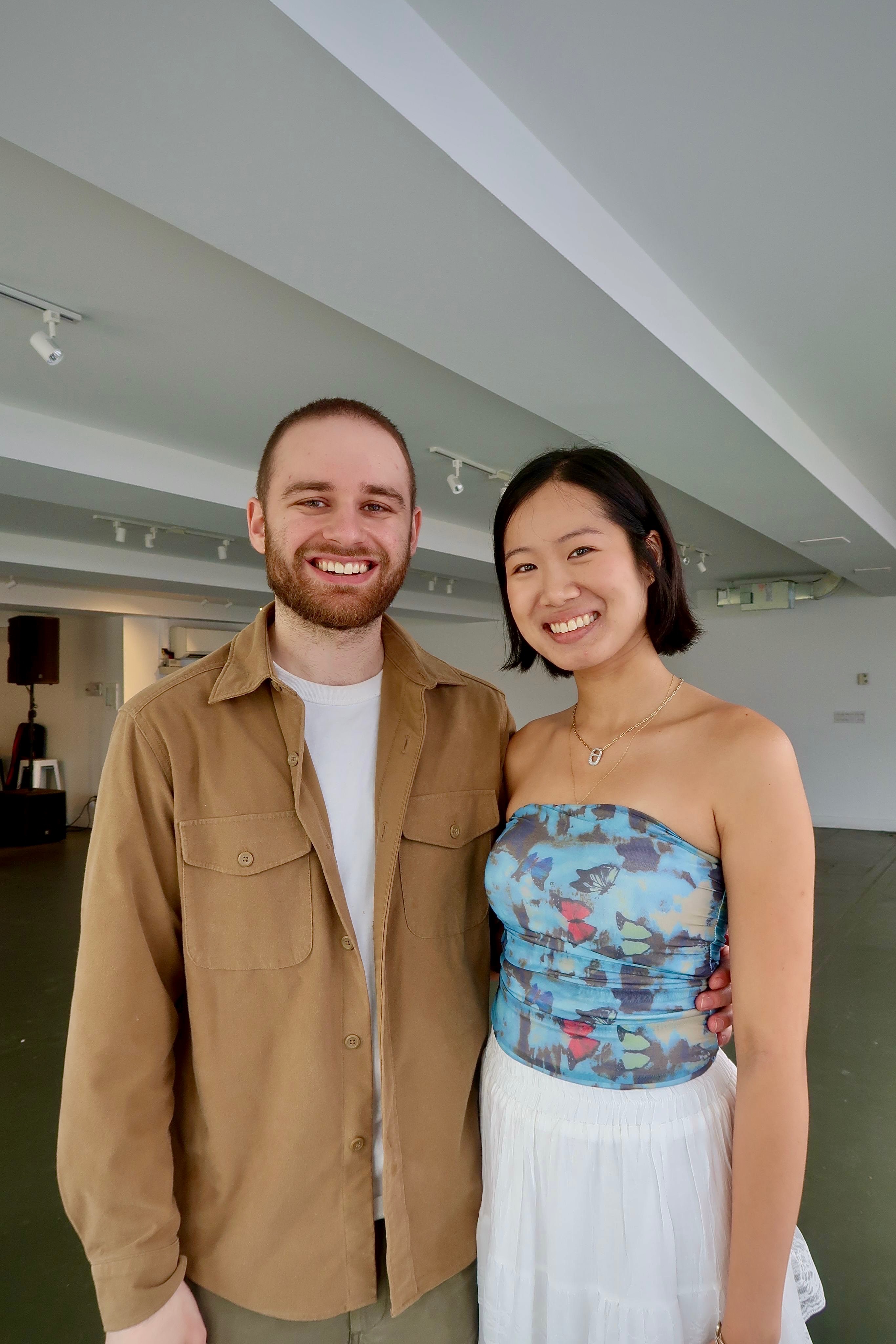 photo of Tracy Pham and Michael Friedman at Stackt Market performing original R&B songs