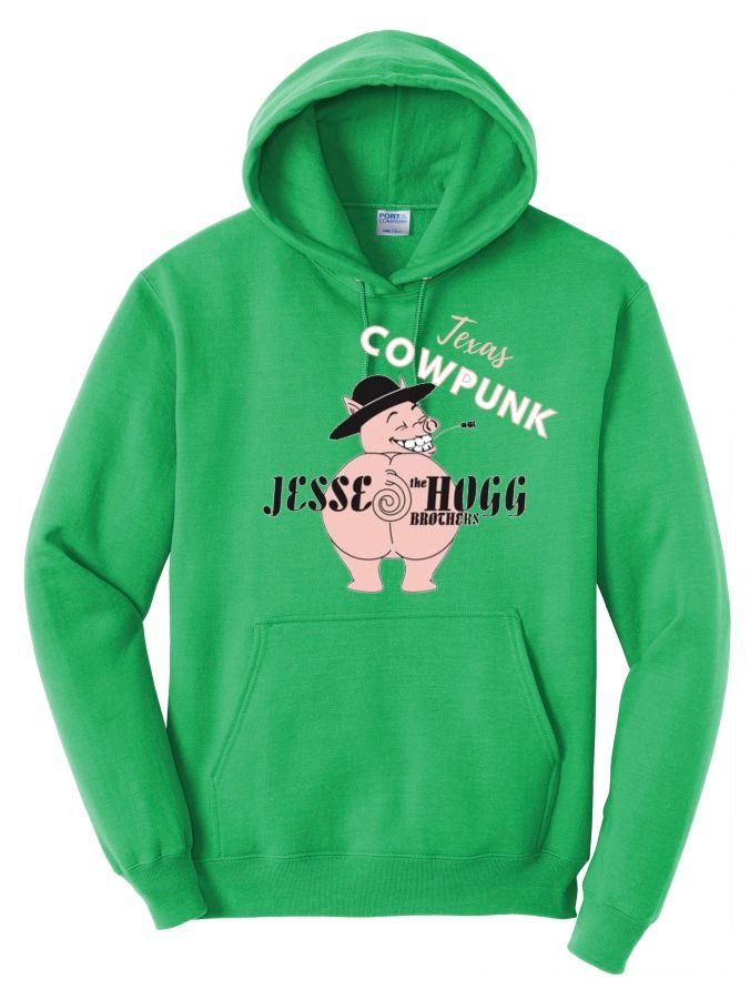 NEW!  2024 Green Pull Over Hoodie  TX CowPunk