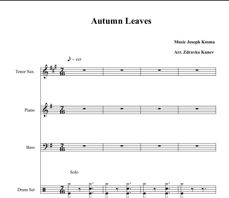 Autumn Leaves-Partitur PDF-format