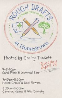 Helene Cronin at Cheley Tackett's Rough Drafts Writer Rounds