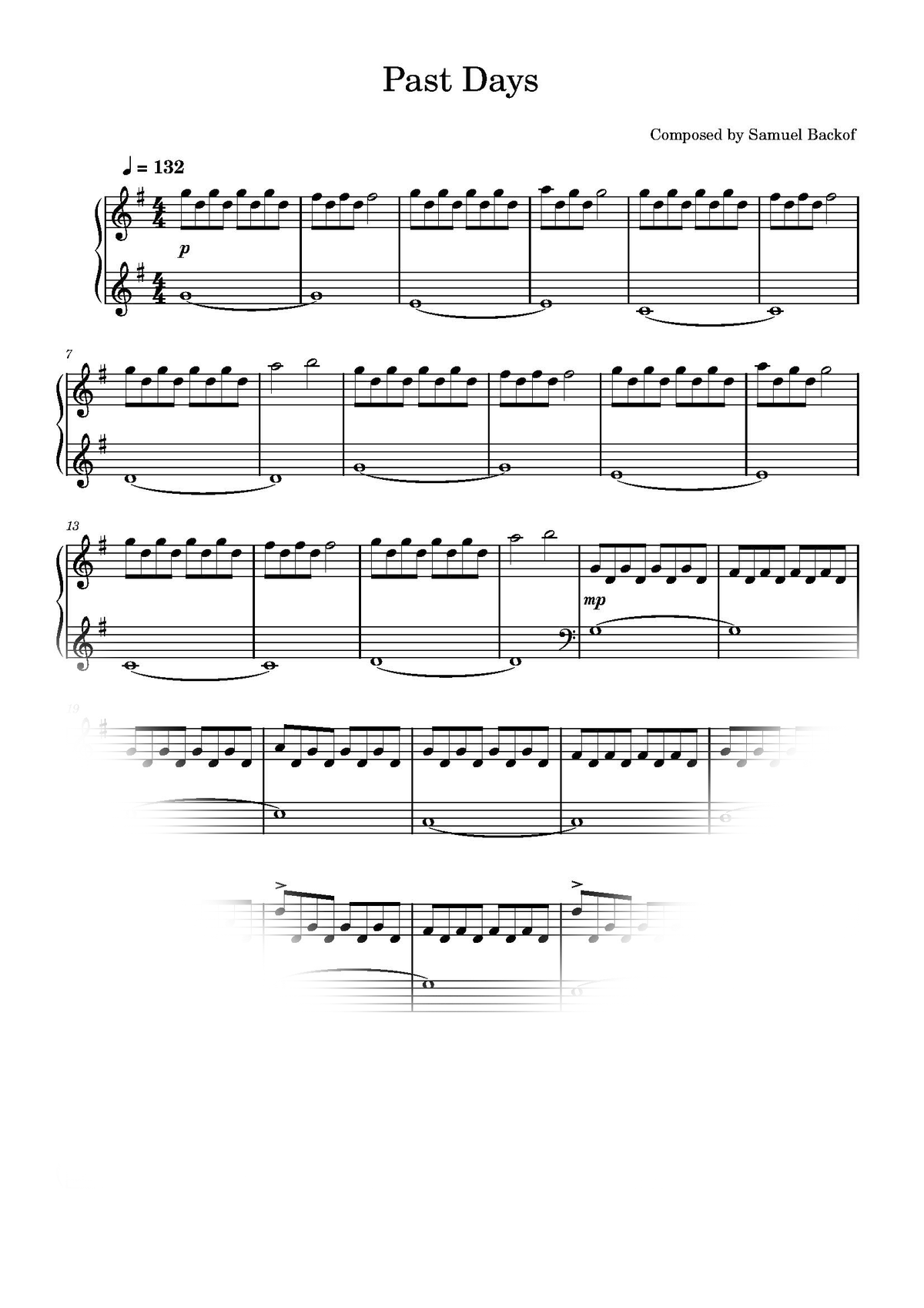 Past Days Sheet Music