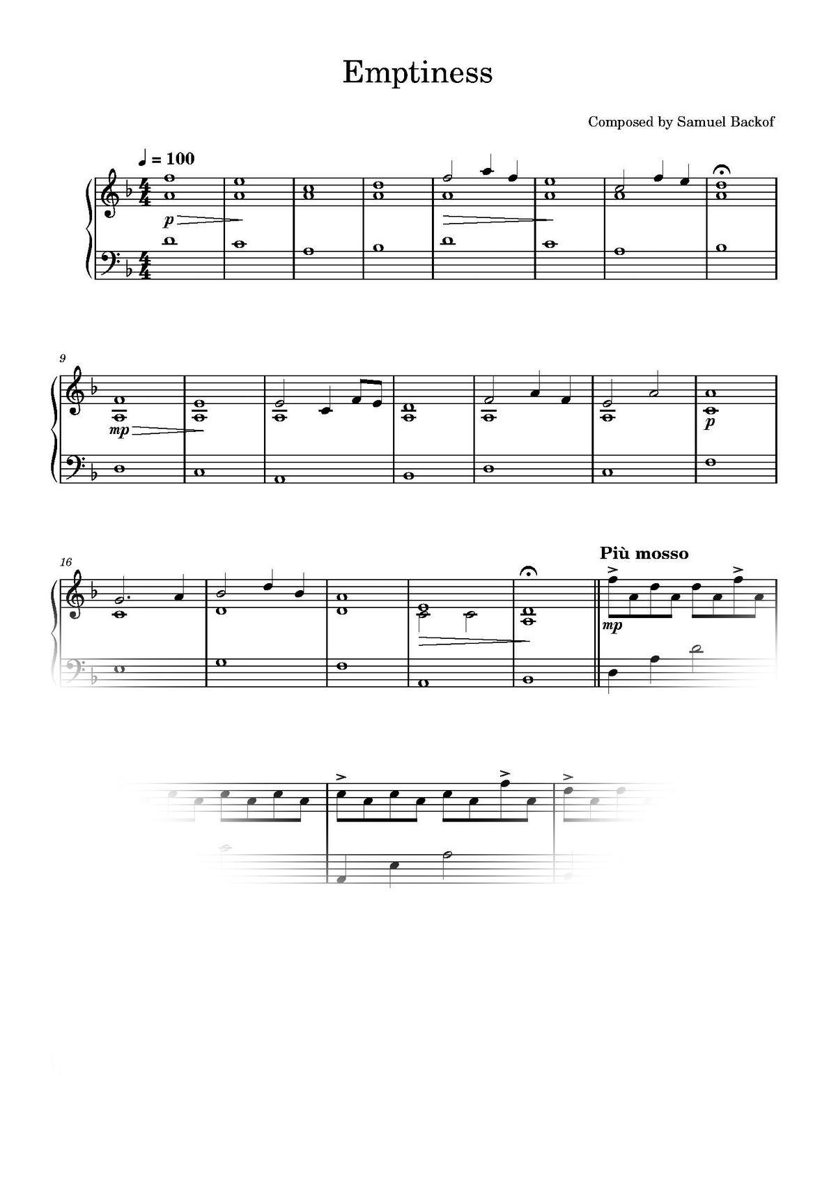Emptiness Sheet Music