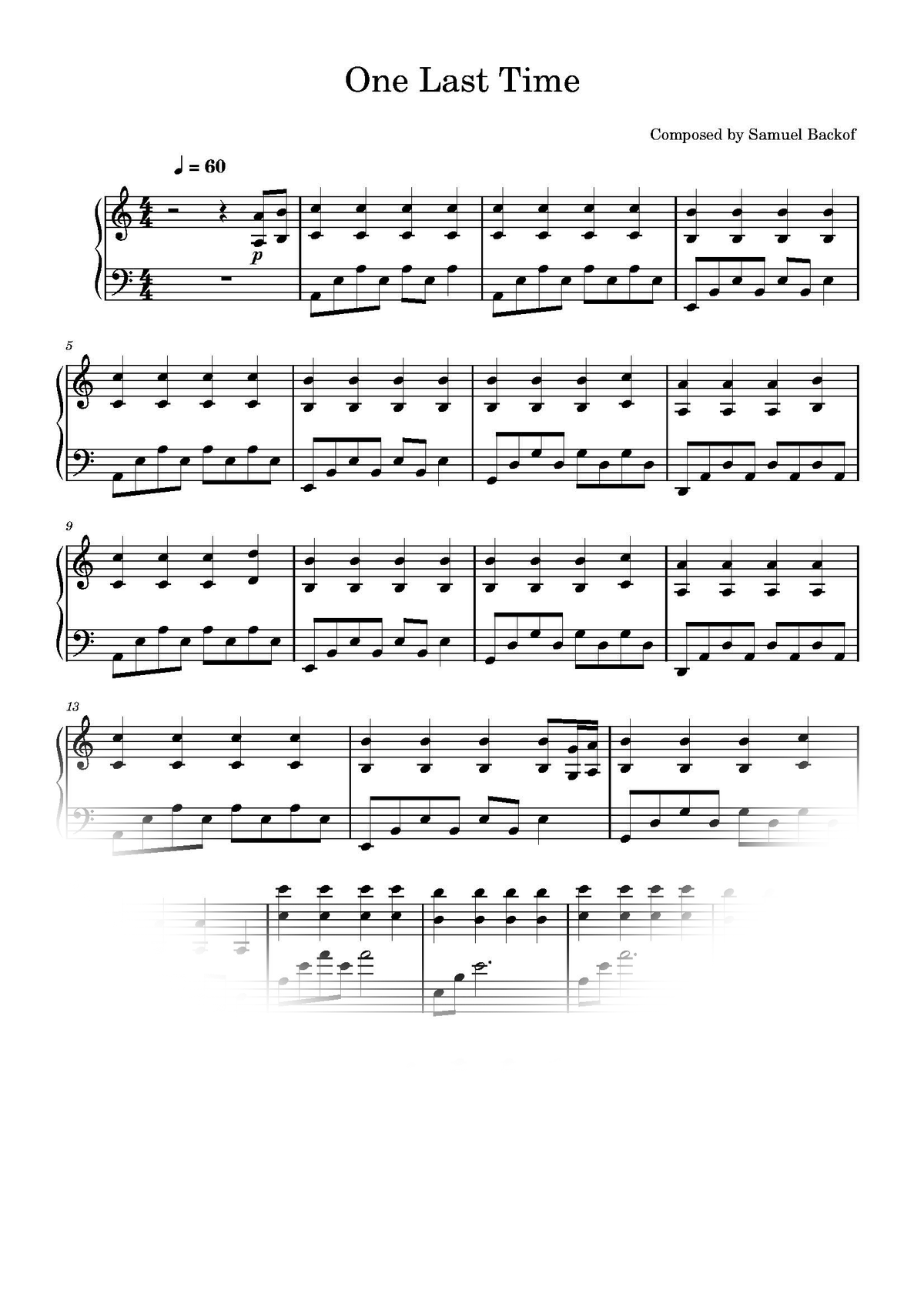 One Last Time Sheet Music