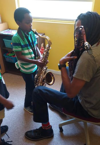 Teaching kids at New Harvest Christian Center
