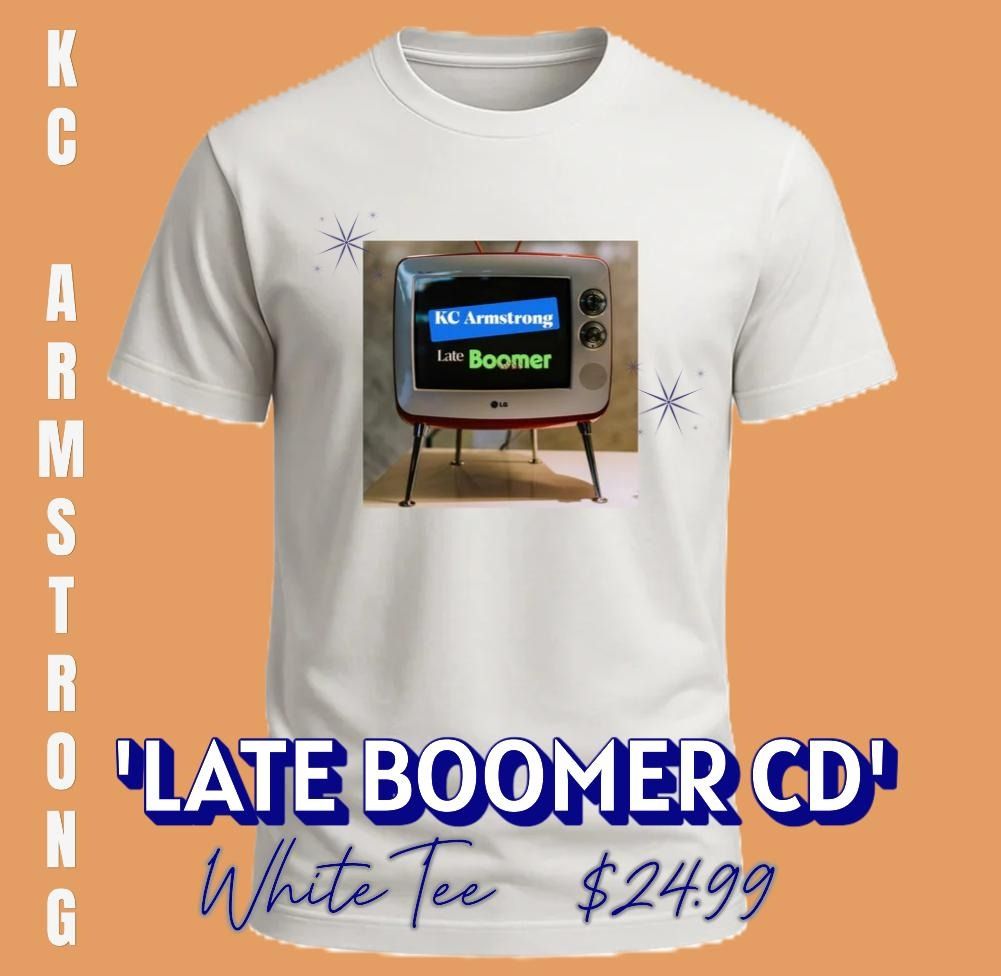 Uni-Sex Tee 'Late Boomer CD' (White) 