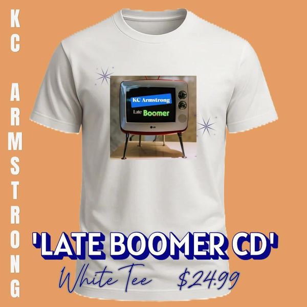 Uni-Sex Tee 'Late Boomer CD' (White) 