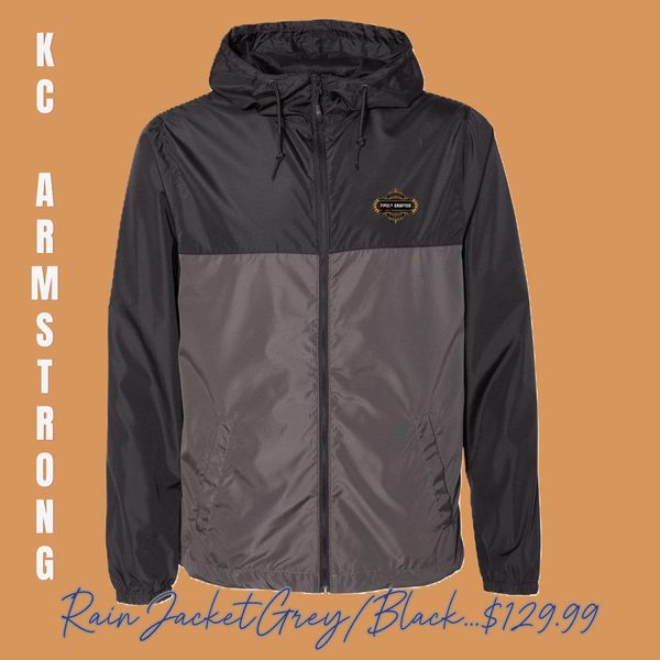 Rain Jacket 'Finally Crafted' (Black and Grey)   (Copy)