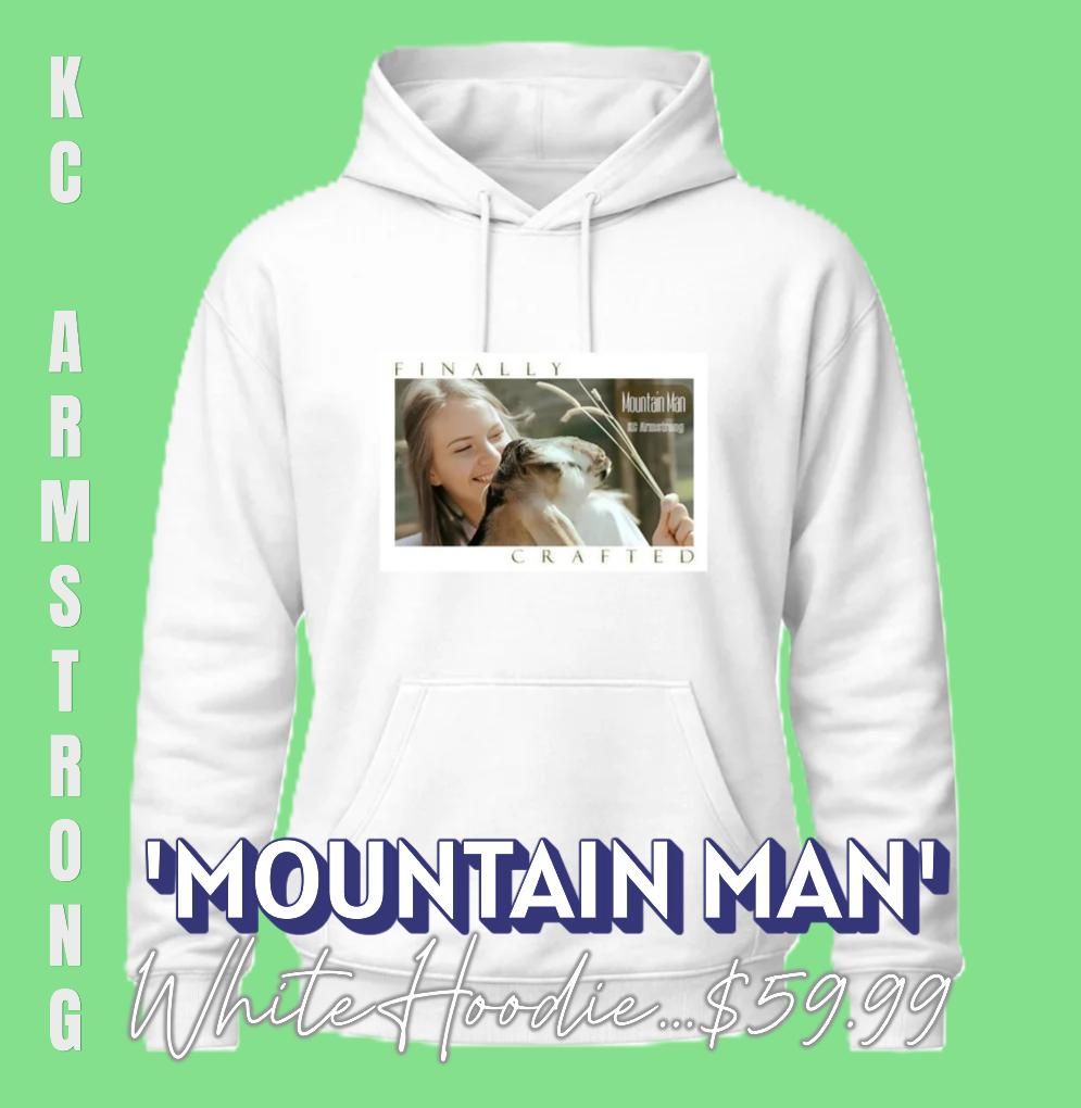 Uni-Sex Hoodie 'Mountain Man' (White) 