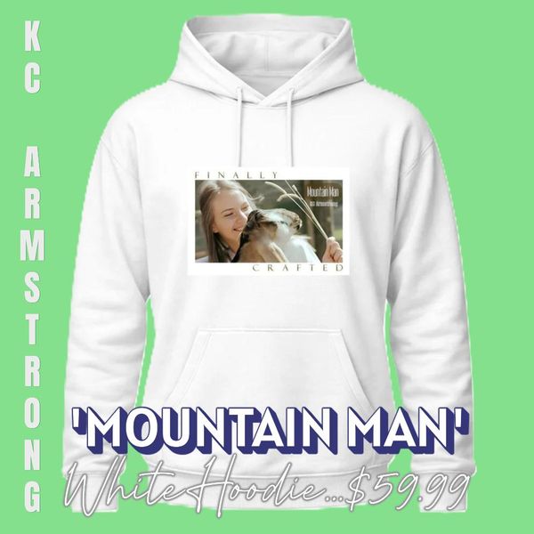 Uni-Sex Hoodie 'Mountain Man' (White) 